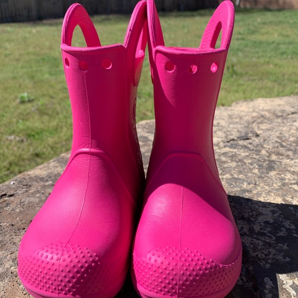 Crocs Handle It Kids Pink Rain Boots size 8 8C - Picture 4 of 10